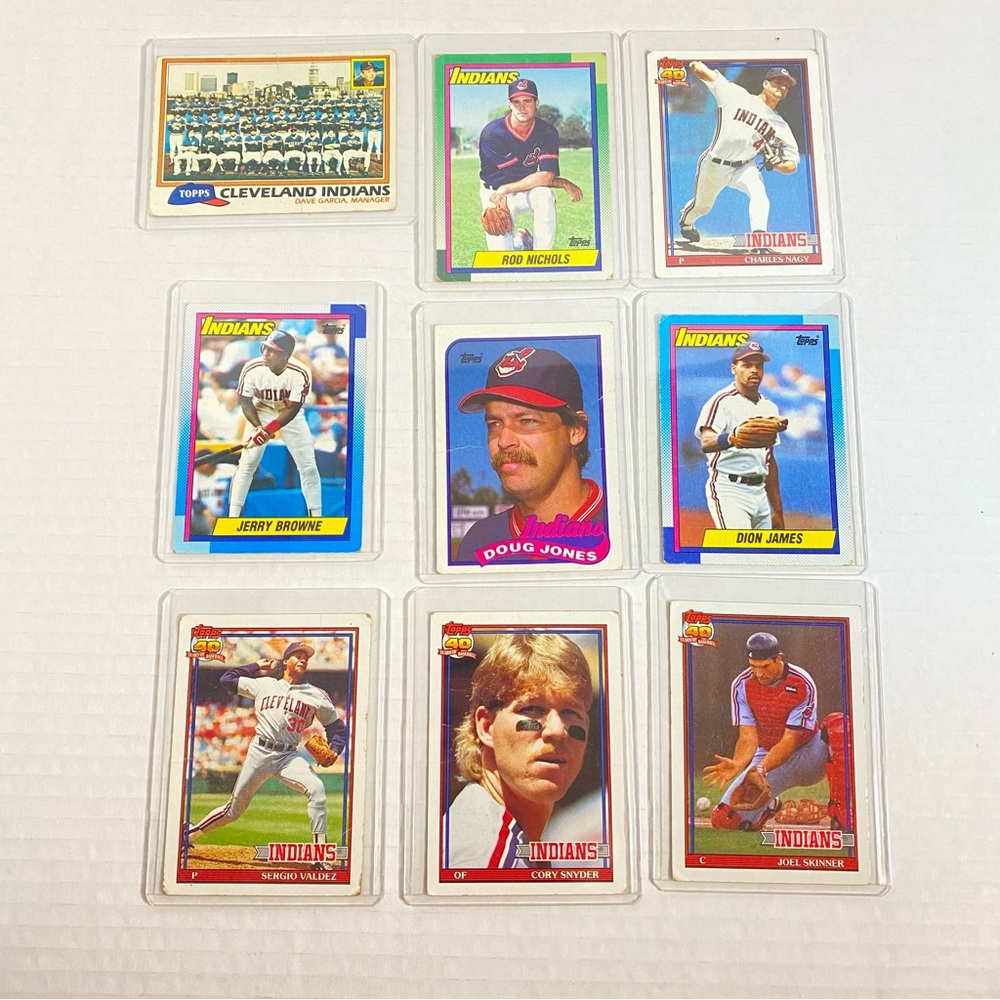Indians Baseball Card Lot of 9